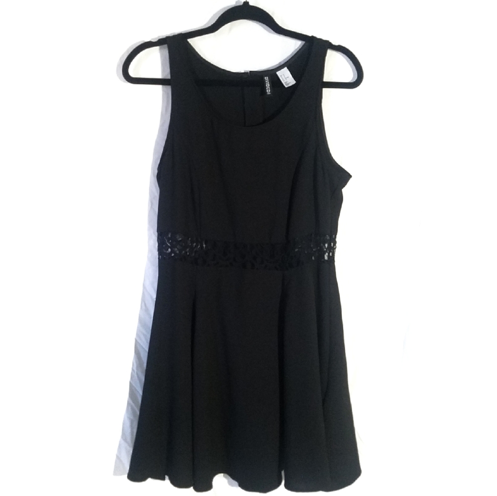 H&M Black Dress with Lace Waistband Size 12